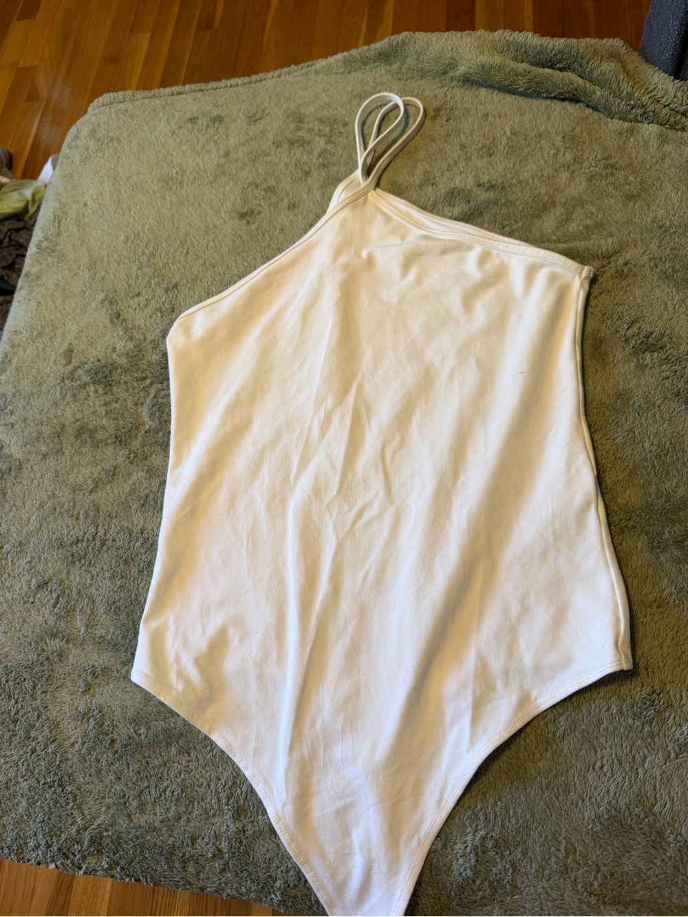 Abercrombie & Fitch White One-Shoulder Bodysuit